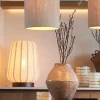 Light en Living Tafellamp Ø30x41,5 cm BIBURY hout print donker bruin+wit