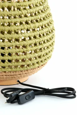 Light en Living Tafellamp Ø32x34,5 cm KALIPA rotan naturel+groen