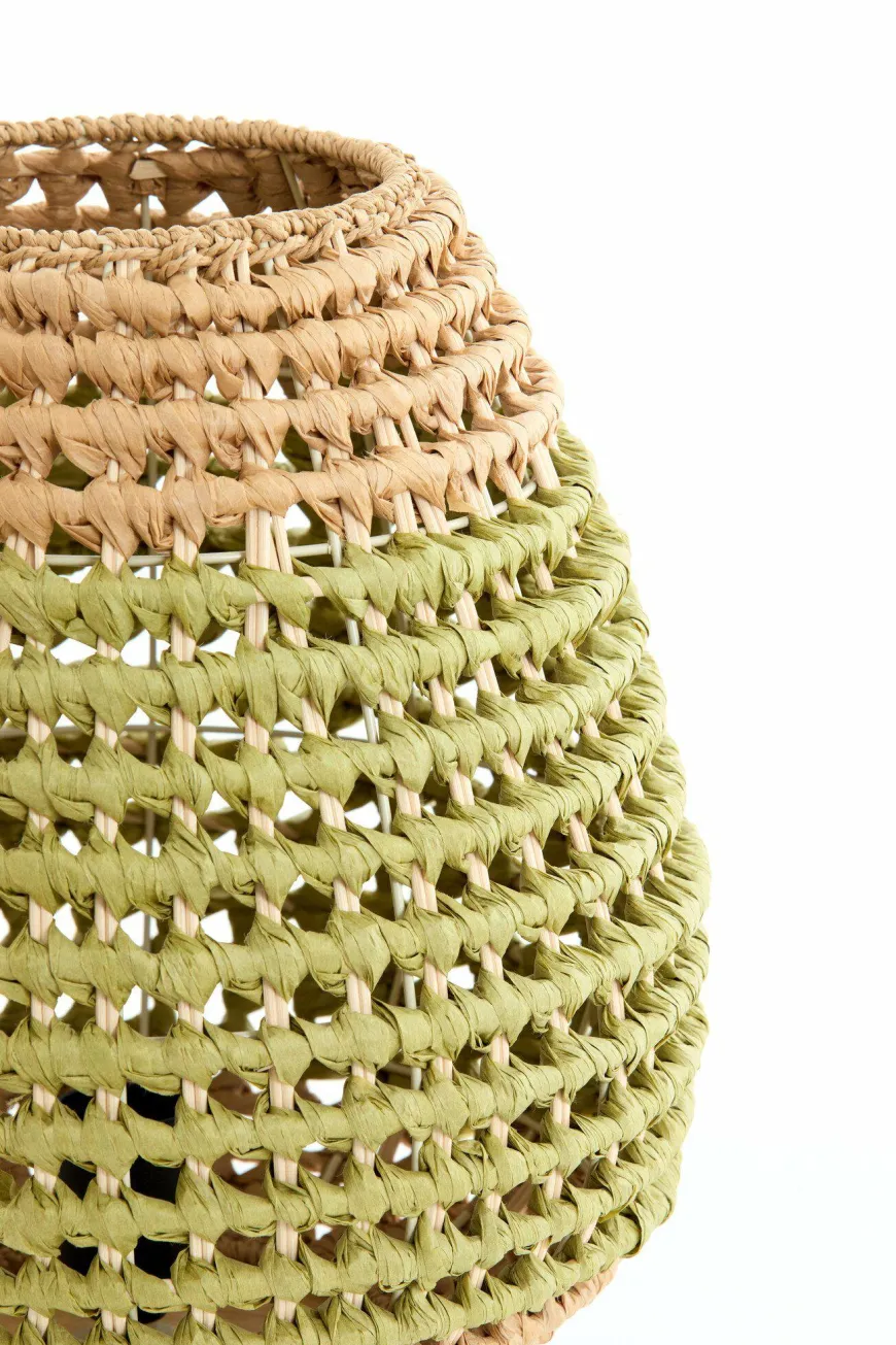 Light en Living Tafellamp Ø32x34,5 cm KALIPA rotan naturel+groen
