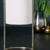 Light en Living Tafellamp SANTOS groot Ø 25x45 - Licht roze kap - antique brass frame