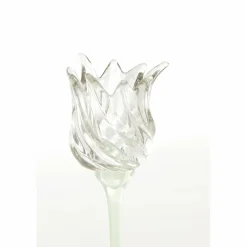 Light en Living Theelicht op voet Ø9,5x21 cm FLORA gls mat mint groen+helder