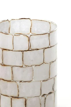 Light en Living Theelicht Ø10x11 cm DRONERO glas transparant+wit