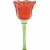 Light en Living Theelicht op voet Ø10,5x22,5 cm FLOWALY glas groen+rood