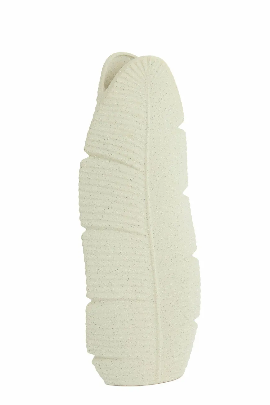 Light en Living Vaas Deco 19x11x46,5 cm LOU keramiek mat creme