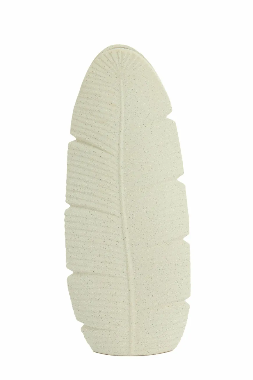 Light en Living Vaas Deco 19x11x46,5 cm LOU keramiek mat creme