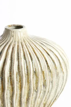 Light en Living Vaas deco 35x21x30 cm LORITO keramiek olijfgroen