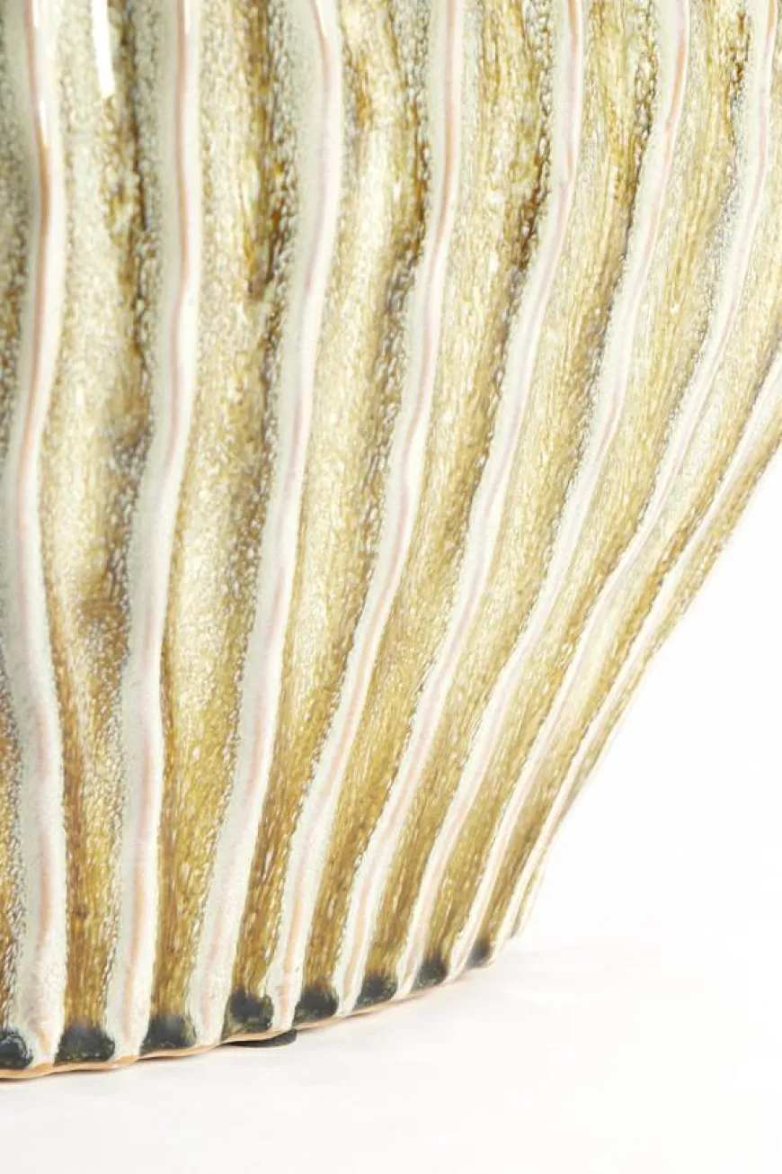 Light en Living Vaas deco 35x21x30 cm LORITO keramiek olijfgroen