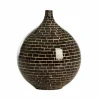 Light en Living Vaas deco Ø22x25 cm ELORZA bamboe donker bruin+naturel