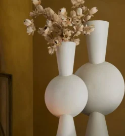 Light en Living Vaas deco 37,5x22x81 cm KAVANDU crème
