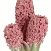 Light en Living Vaas deco 35,5x32x41 cm FLOWER keramiek roze+groen
