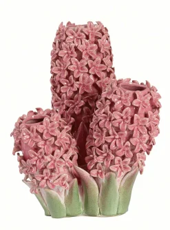 Light en Living Vaas deco 35,5x32x41 cm FLOWER keramiek roze+groen