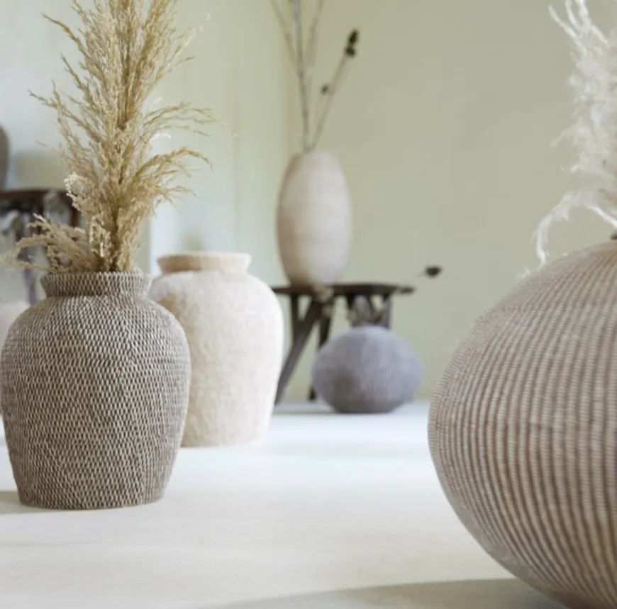 Light en Living Vaas deco Ø35x26,5 cm VALERIE licht bruin