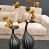 Light en Living Vaas deco 20x20x48 cm NYOKO mat zwart