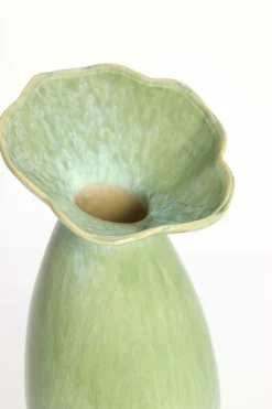 Light en Living Vaas deco Ø15,5x29 cm CULLA keramiek groen+lichtblauw