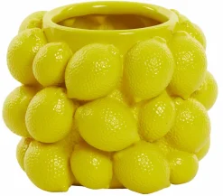 Light en Living Vaas deco LEMON geel - 14 cm hoog