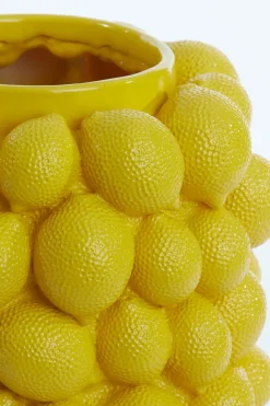 Light en Living Vaas deco LEMON geel - 14 cm hoog