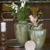 Light en Living Vaas deco Ø30X32 cm TALEA keramiek olijfgroen-creme