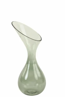 Light en Living Vaas deco Herley glas grijs groen - 2 maten