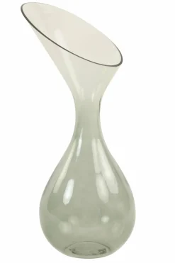 Light en Living Vaas deco Herley glas grijs groen - 2 maten