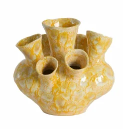 Light en Living Vaas deco 28,5x26x26 cm SIAJO keramiek geel-oranje