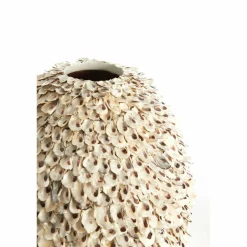 Light en Living Vaas deco Ø33x35 cm UBATE bamboe+schelp crème+bruin