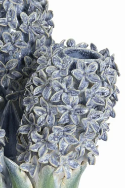 Light en Living Vaas deco 35,5x32x41 cm FLOWER keramiek blauw+groen