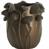 Light en Living Vaas deco 26,5x25,5x26,5 cm LAVCI keramiek mat donker bruin