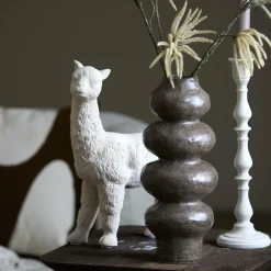 Light en Living Vaas deco Ø15,5x37,5 cm ROGANO keramiek donker bruin