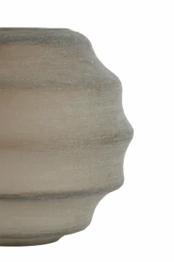 Light en Living Vaas deco Ø32,5x29 cm NAYORO mat glas licht bruin