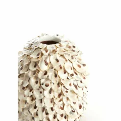 Light en Living Vaas deco Ø20x21 cm UBATE bamboe+schelp crème+bruin