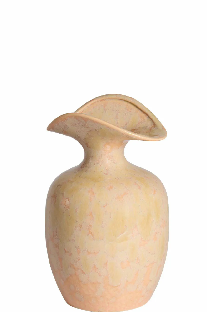 Light en Living Vaas deco 17x16x28 cm MARILLO keramiek light peach
