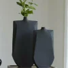 Light en Living Vaas deco 21x7,5x41 cm MAKAHA mat zwart