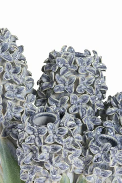 Light en Living Vaas deco 35x21x28 cm FLOWER keramiek blauw+groen