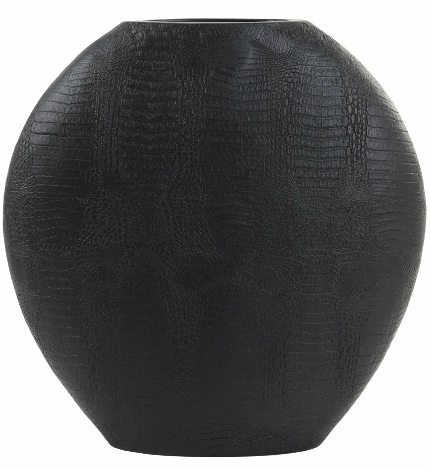 Light en Living Vaas deco 50x15x50 cm SKELD mat zwart