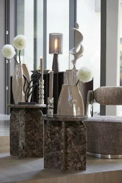 Light en Living Vaas deco 25,5x22x27 cm CHIADO glans beige