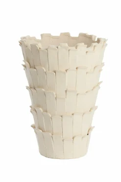 Light en Living Vaas deco Ø33x43 cm BANYA keramiek mat crème