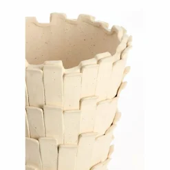 Light en Living Vaas deco Ø33x43 cm BANYA keramiek mat crème