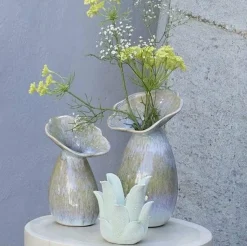 Light en Living Vaas deco Ø14x24 cm CULLA keramiek groen+lichtblauw
