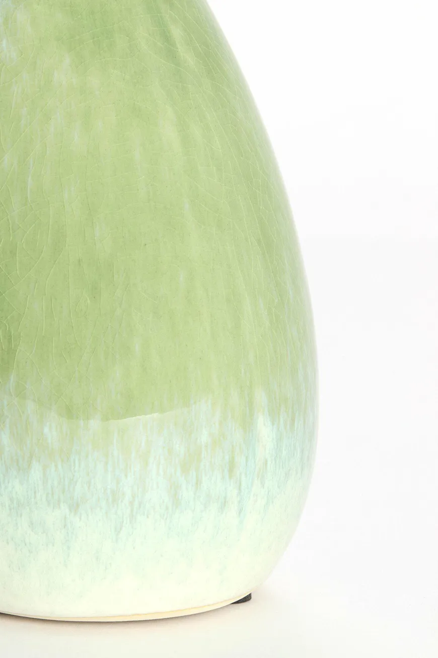 Light en Living Vaas deco Ø14x24 cm CULLA keramiek groen+lichtblauw