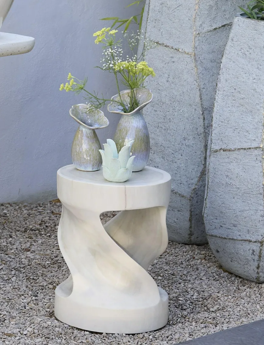 Light en Living Vaas deco Ø14x24 cm CULLA keramiek groen+lichtblauw