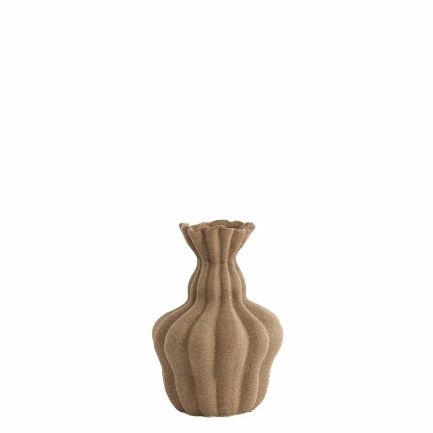 Light en Living Vaas deco Ø17x26 cm SILVIO keramiek mat bruin