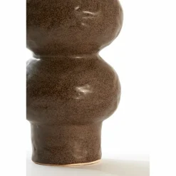 Light en Living Vaas deco Ø15x33,5 cm ROGANO keramiek donker bruin