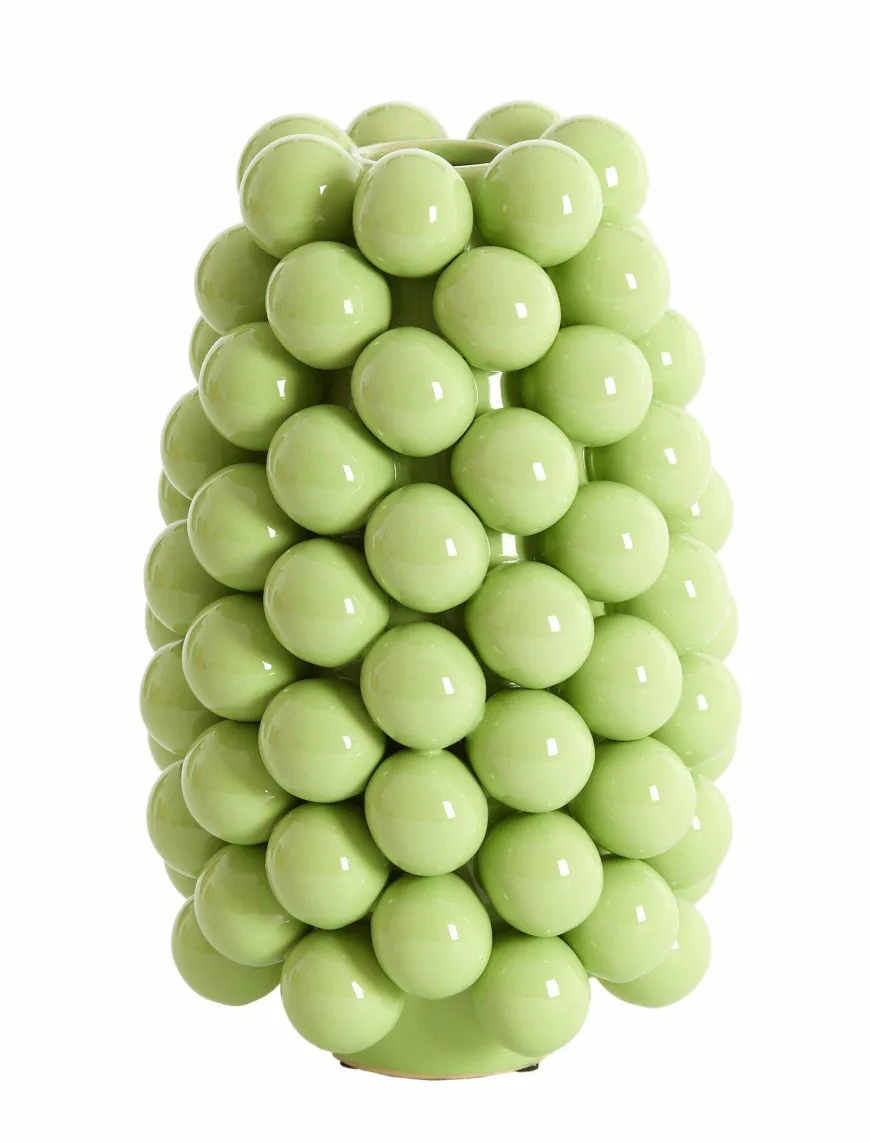 Light en Living Vaas deco Ø18X28 cm BOYANG keramiek shiny groen