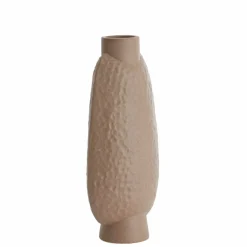 Light en Living Vaas deco 18x12x41 cm NAMTU keramiek mat bruin