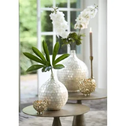 Light en Living Vaas deco Ø22x25 cm ELORZA bamboe crème