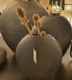 Light en Living Vaas deco 29,5x8x31,5 cm SKELD mat zwart