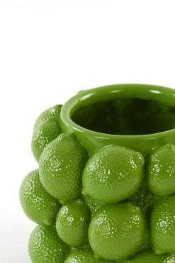 Light en Living Vaas deco LEMON groen - 14 cm hoog