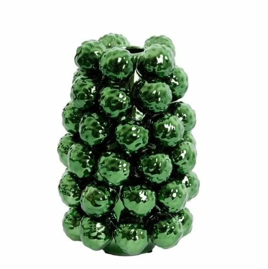 Light en Living Vaas deco Ø16x24,5 cm BUTANG keramiek metallic groen