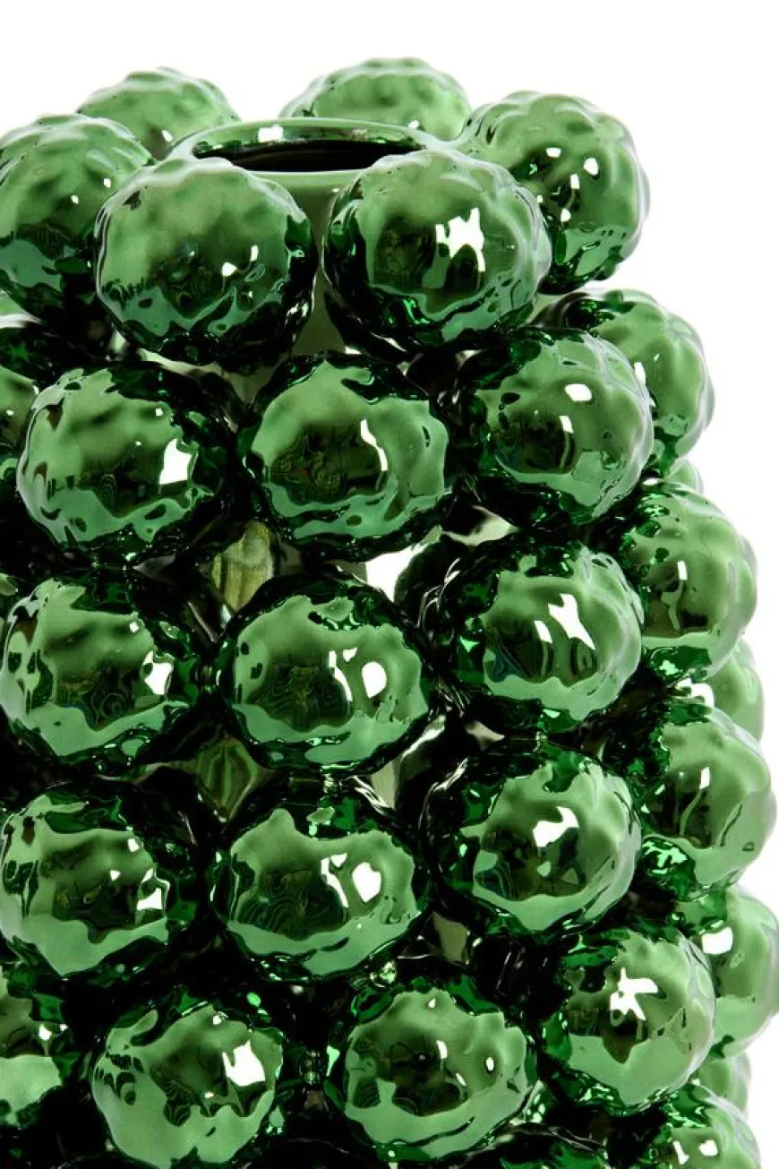 Light en Living Vaas deco Ø16x24,5 cm BUTANG keramiek metallic groen
