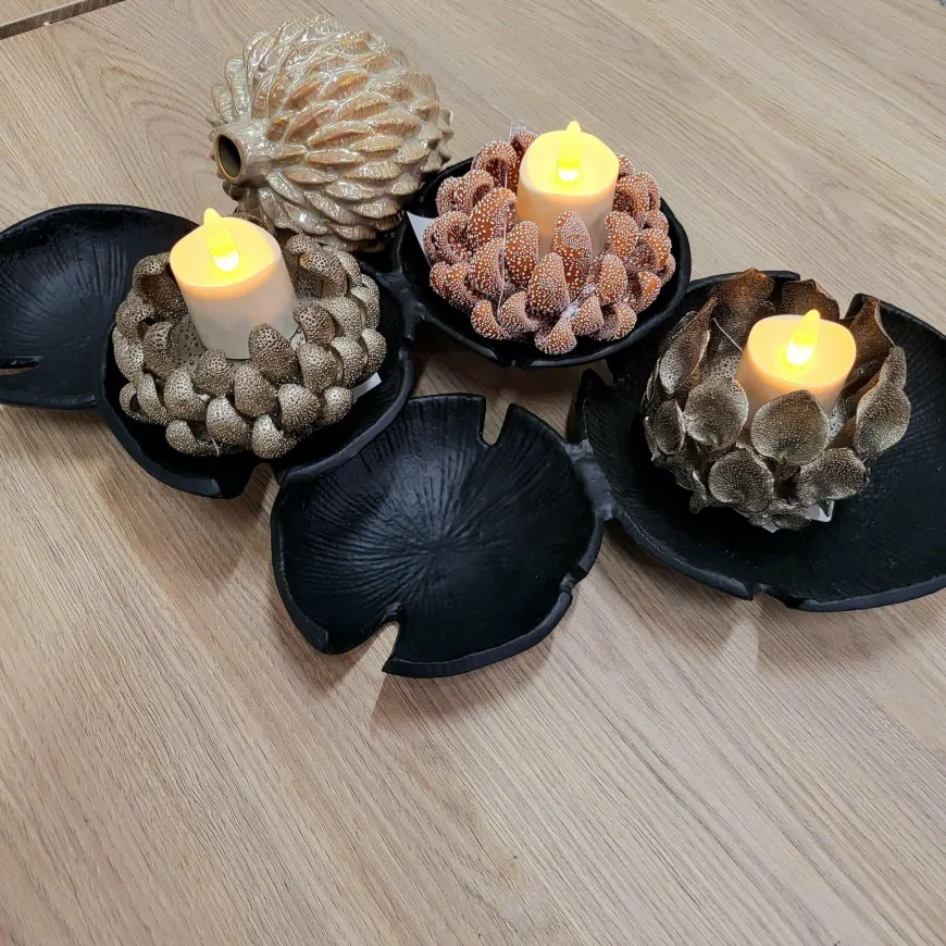Light en Living Vaas deco Ø11x11,5 cm USIKA keramiek wit parelmoer